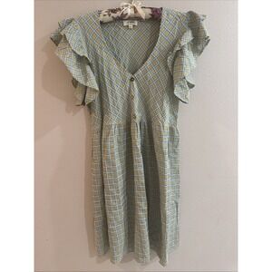 Umgee Preppy Plaid Dress Large Babydoll Clueless Academia Ruffles